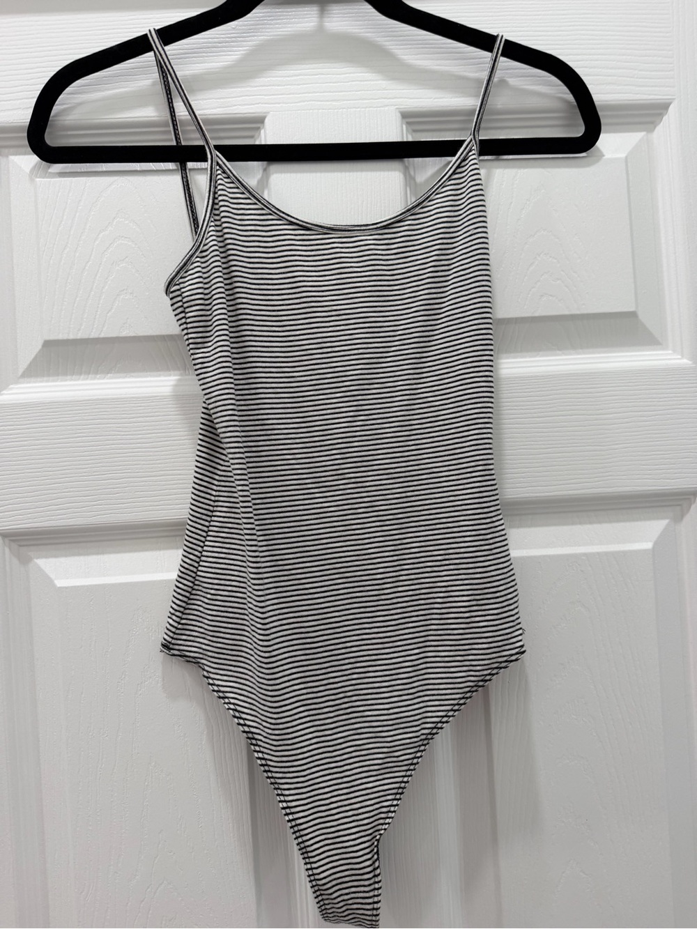 Brandy Melville scoop backed StripedSpaghetti-Strap One-Piece Bodysuit